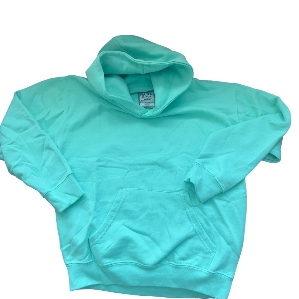 Pacific &Co Kids Unisex Size M Teal “The Perfect Hoodie" Sweatshirt NWT
